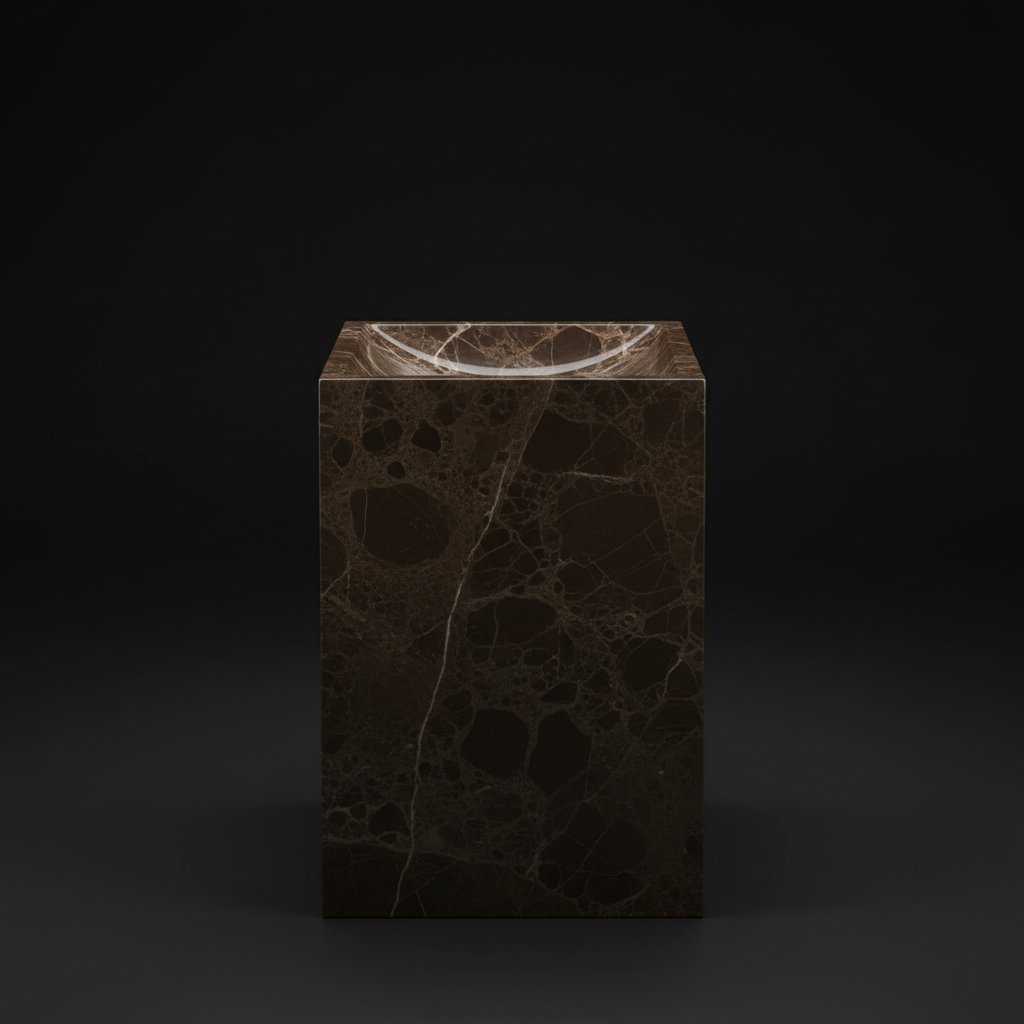 Emperador Dark marble vanity with drawers