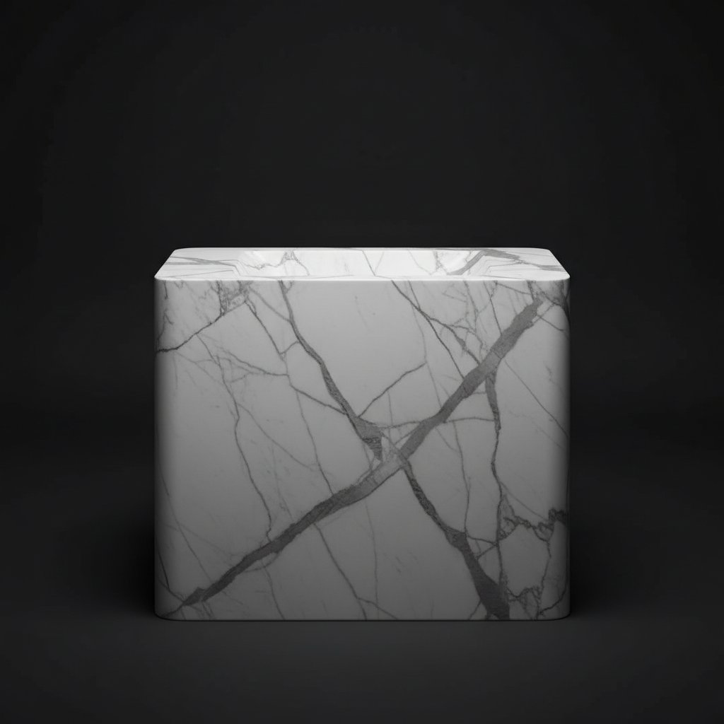 Statuario marble wall-hung vanity