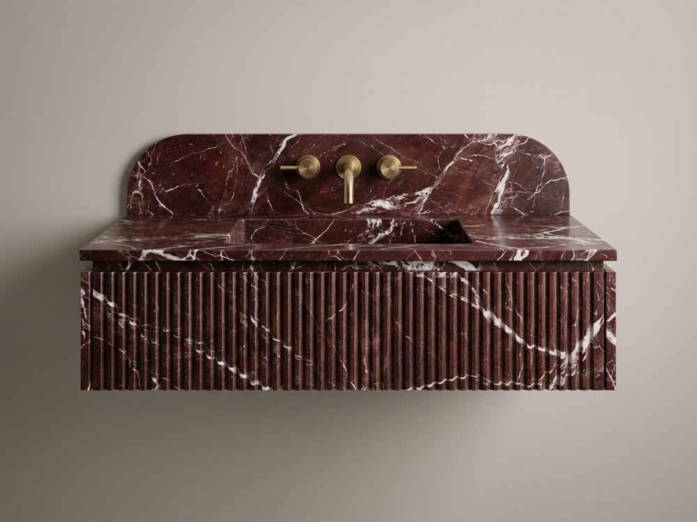 Rosa Levanto marble fluted vanity