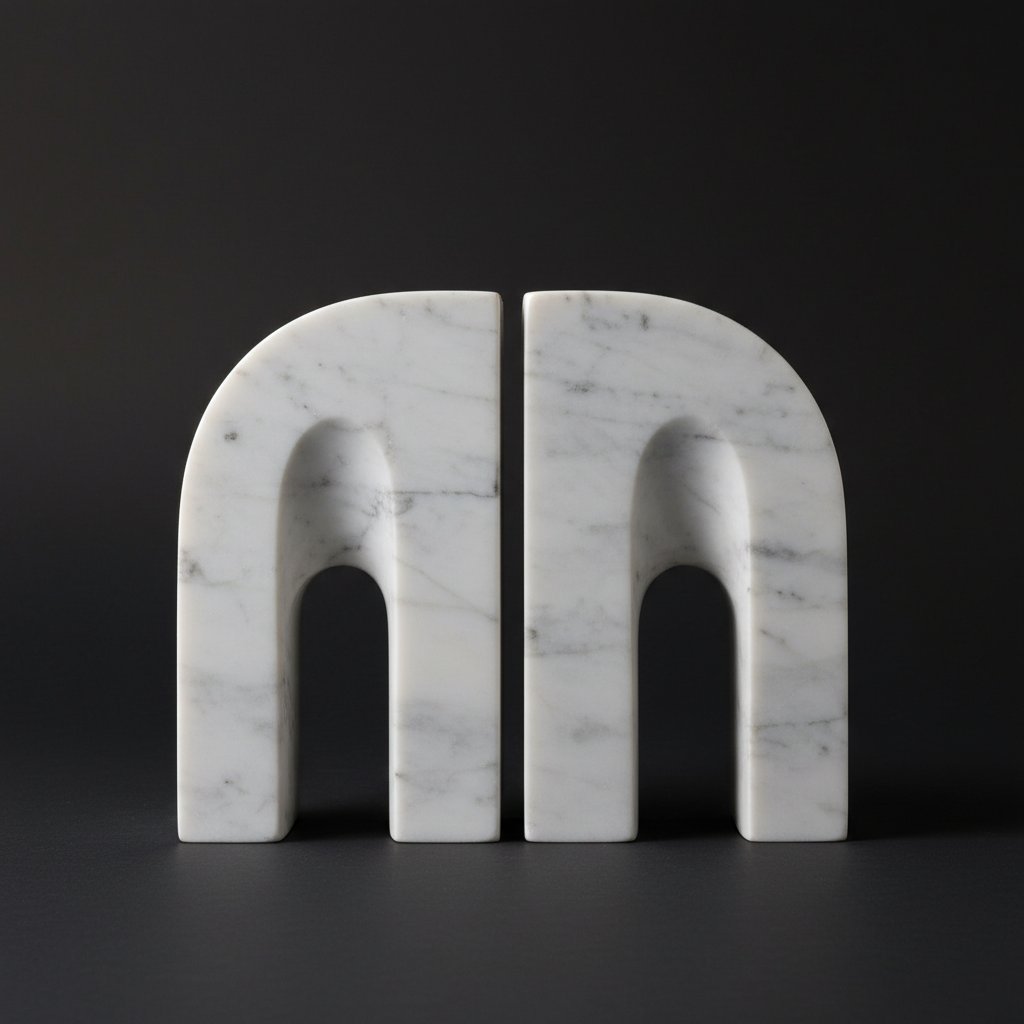 Nero Marquina Marble Bookends (Pair)