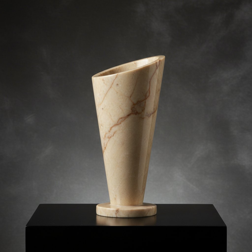 Crema Marfil Beveled Vase