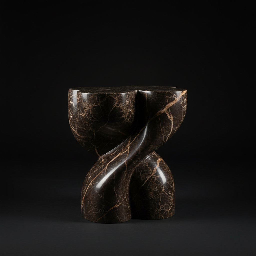 Emperador Dark Sculptural Side Table