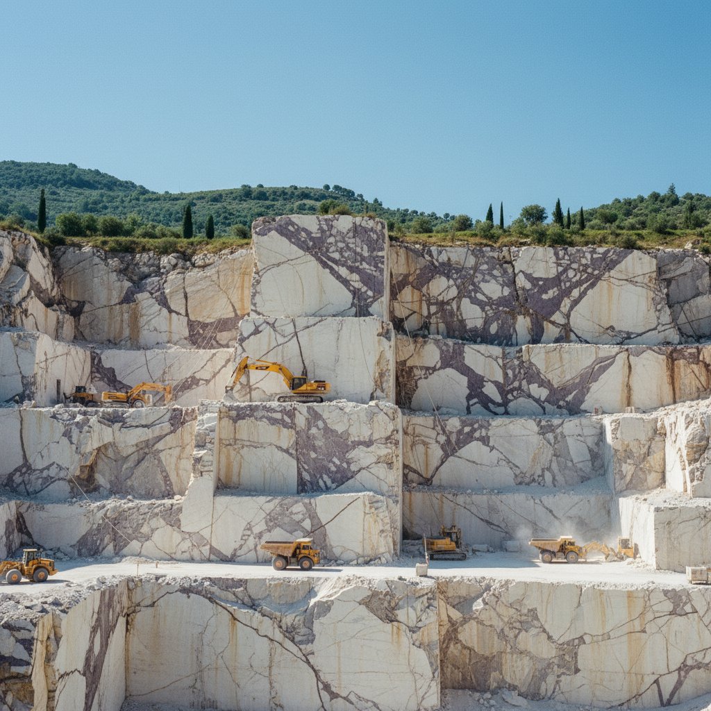 Calacatta Viola marble quarry in northern Italy