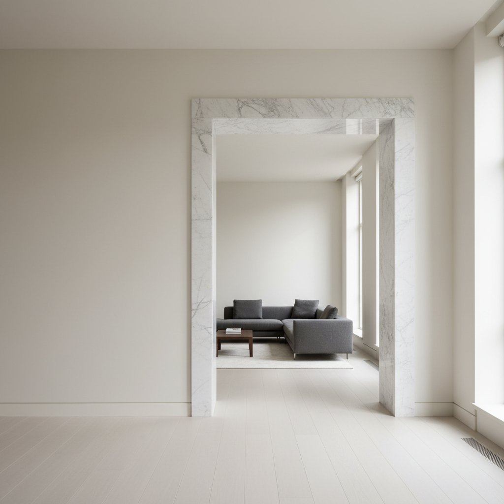 Carrara White marble cased opening