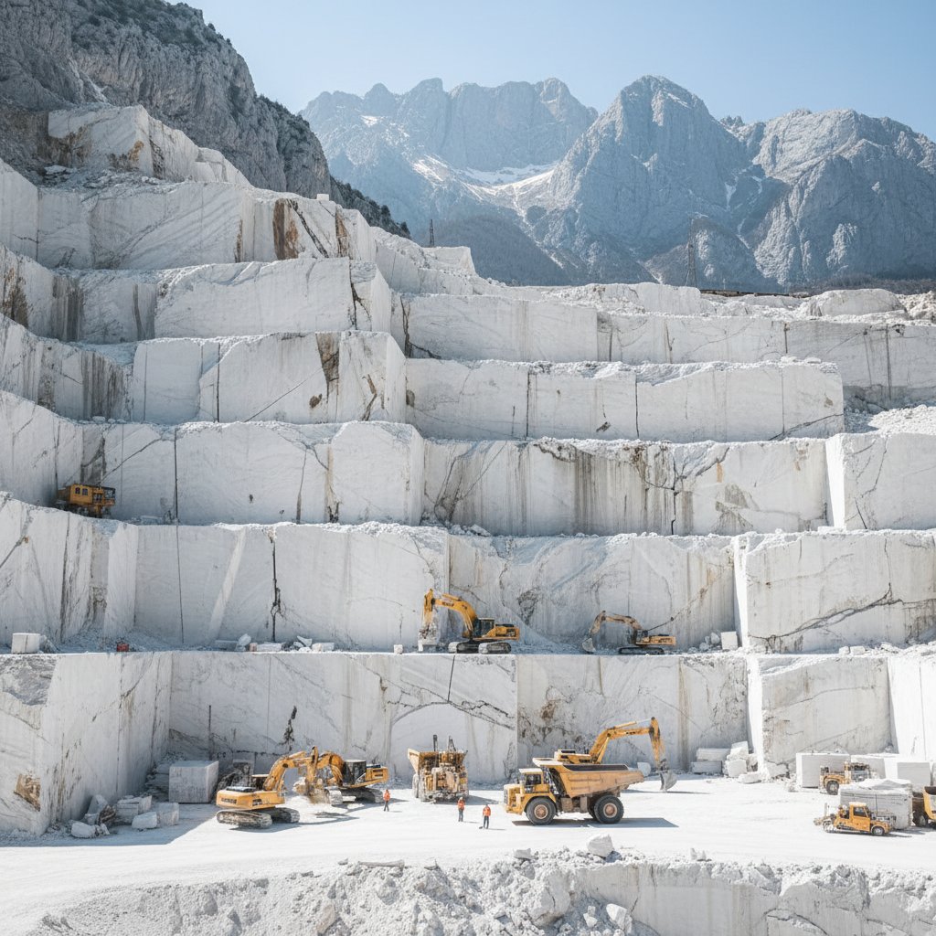 Carrara White marble quarry in the Apuan Alps, Italy
