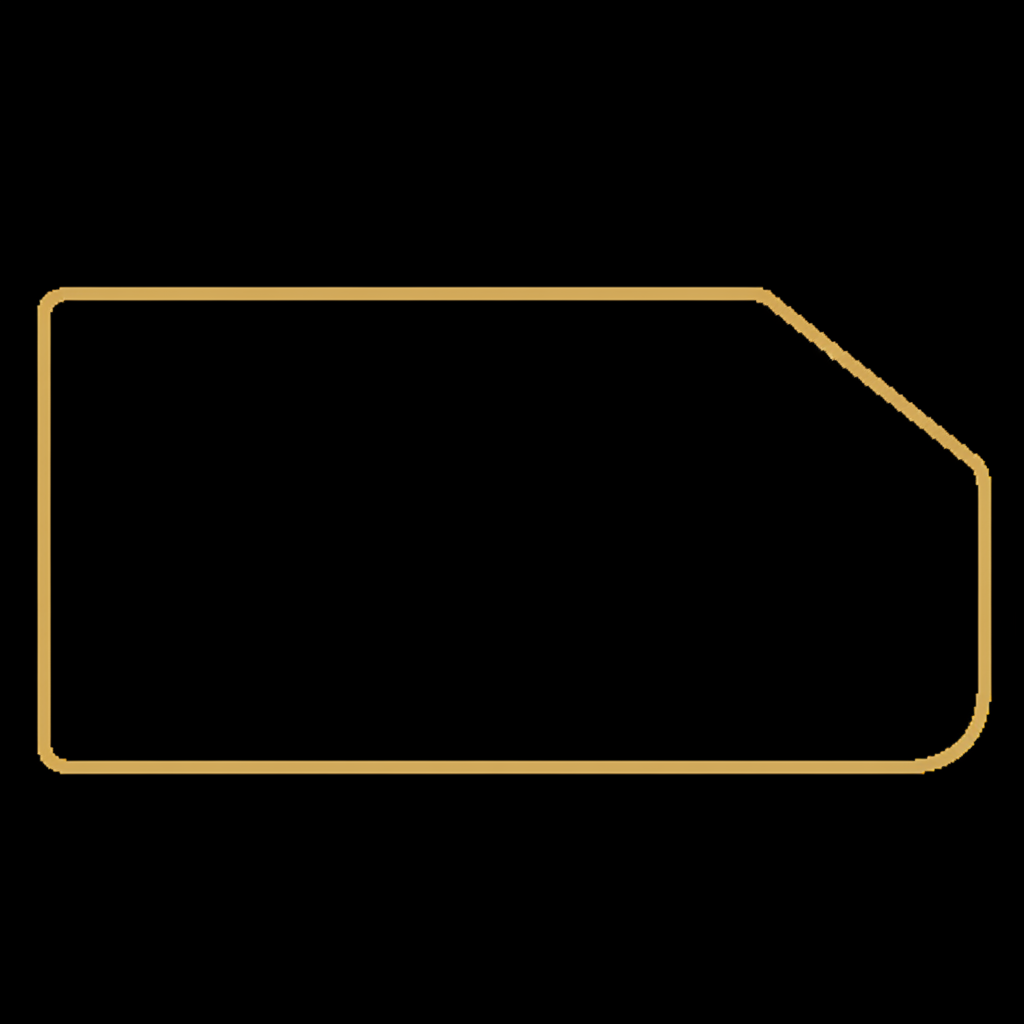 1/4 Bevel edge profile cross-section