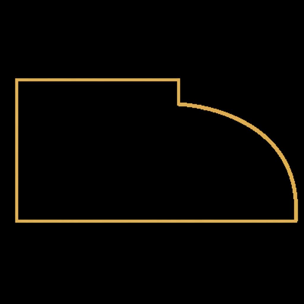 Single Dupont edge profile cross-section