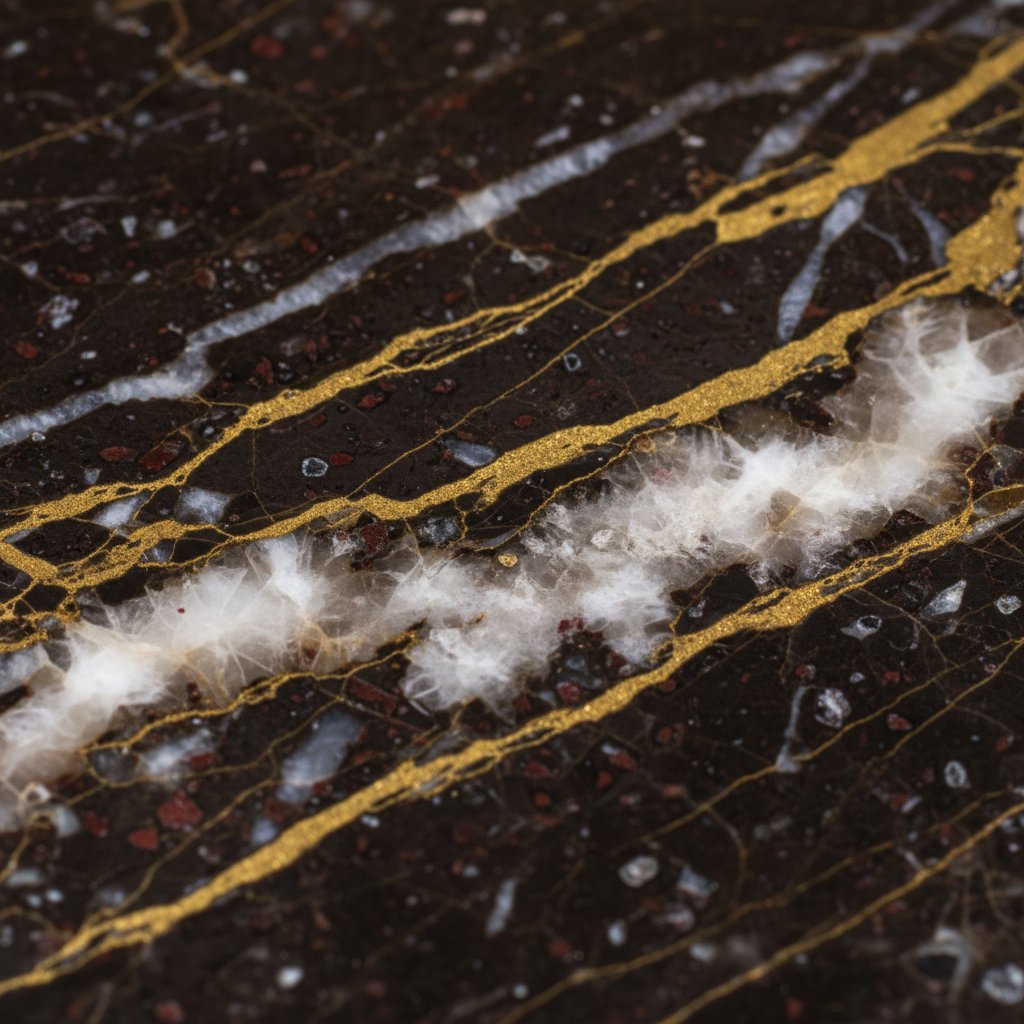 Macro detail of Sahara Noir marble veining