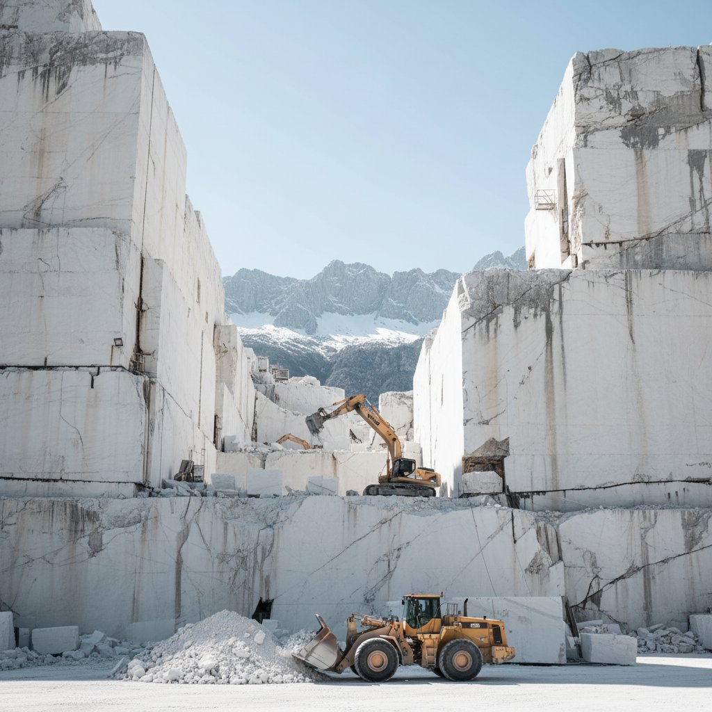 Statuario marble quarry in the Apuan Alps, Italy
