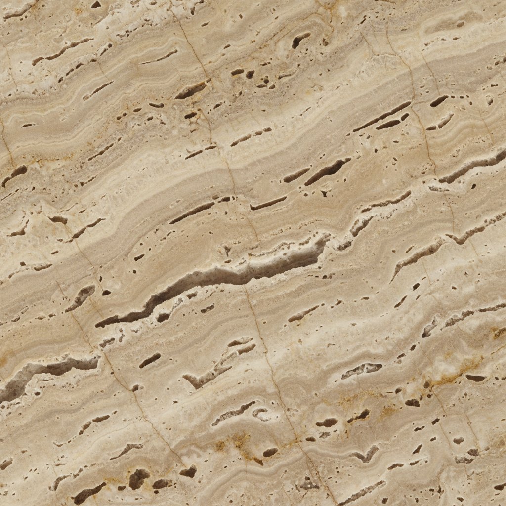 Macro detail of Travertino Romano showing surface porosity